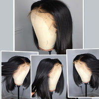 Fureya Hair 130% Density 13X6 Short Human Hair Bob Wigs Brazilian straight Lace Front Wigs Pre Plucked